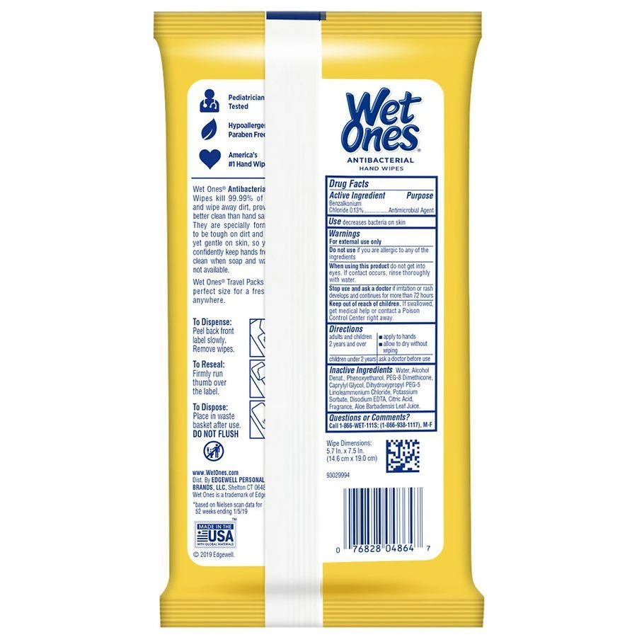 商品Wet Ones|Antibacterial Hand Wipes Tropical Splash,价格¥22,第2张图片详细描述