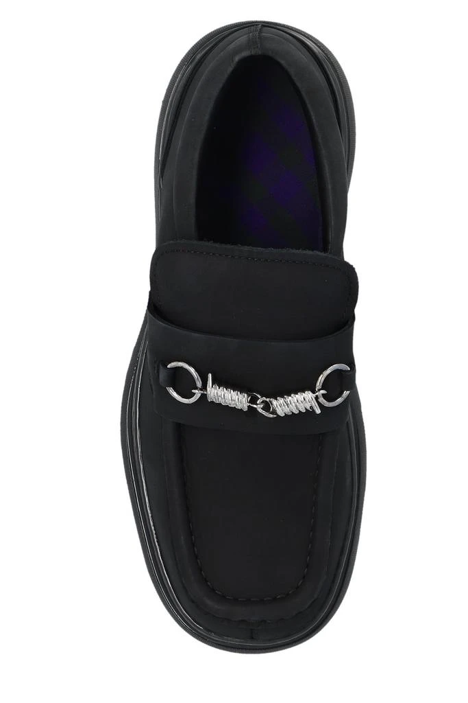 商品Burberry|Burberry Barbed-Wire Detailed Nubuck Slip-On Loafers,价格¥5760,第4张图片详细描述