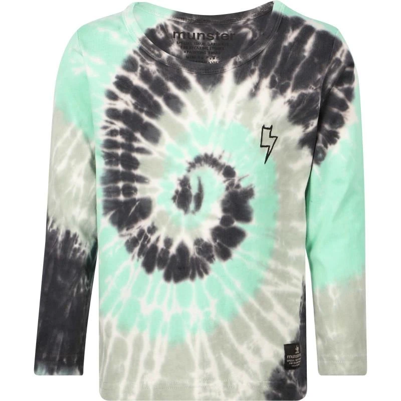 商品Munster|Down the hatch tie dye long sleeved tee in green grey and black,价格¥325,第1张图片