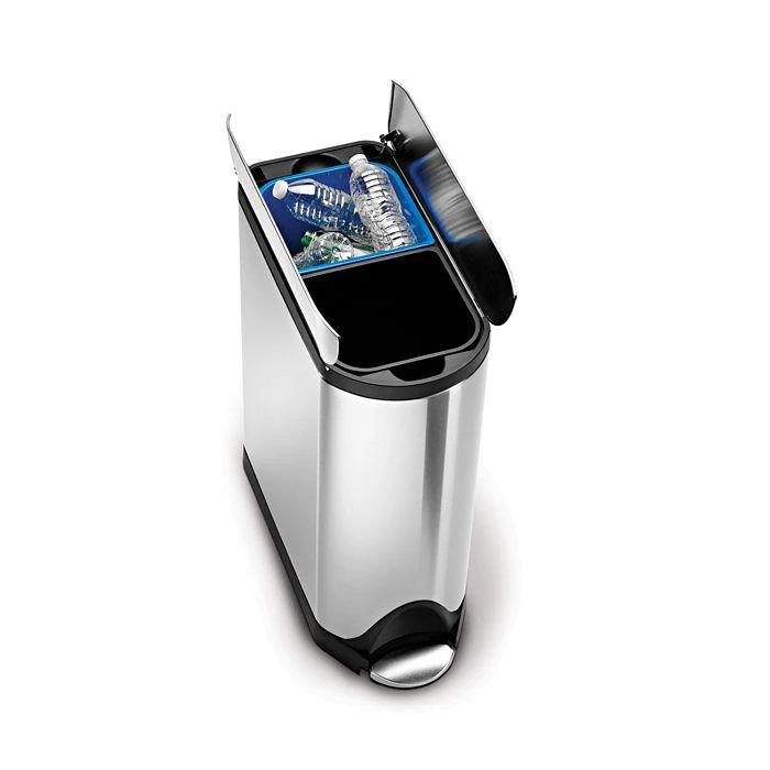 商品simplehuman|40 Liter Butterfly Lid Recycling Kitchen Trash Can,价格¥1269,第2张图片详细描述