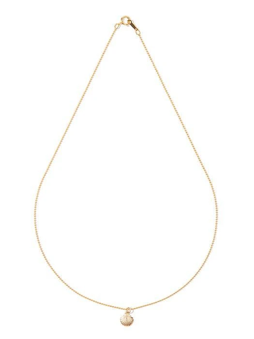 商品LUNNE|14k Gold Filled Bead Ball Chain Shell Necklace,价格¥600,第3张图片详细描述