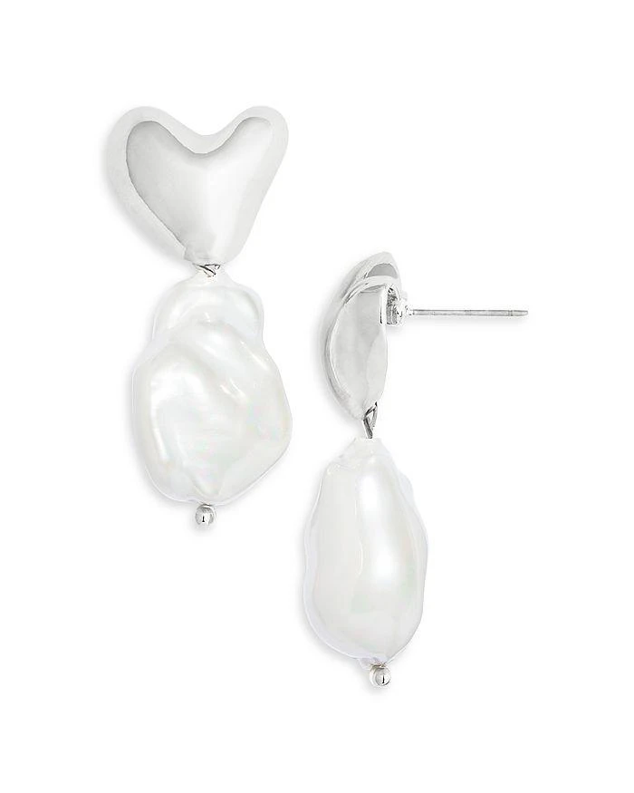 商品8 Other Reasons|AQUA Silver Imitation Pearl Drop Earrings - Exclusive,价格¥150,第1张图片