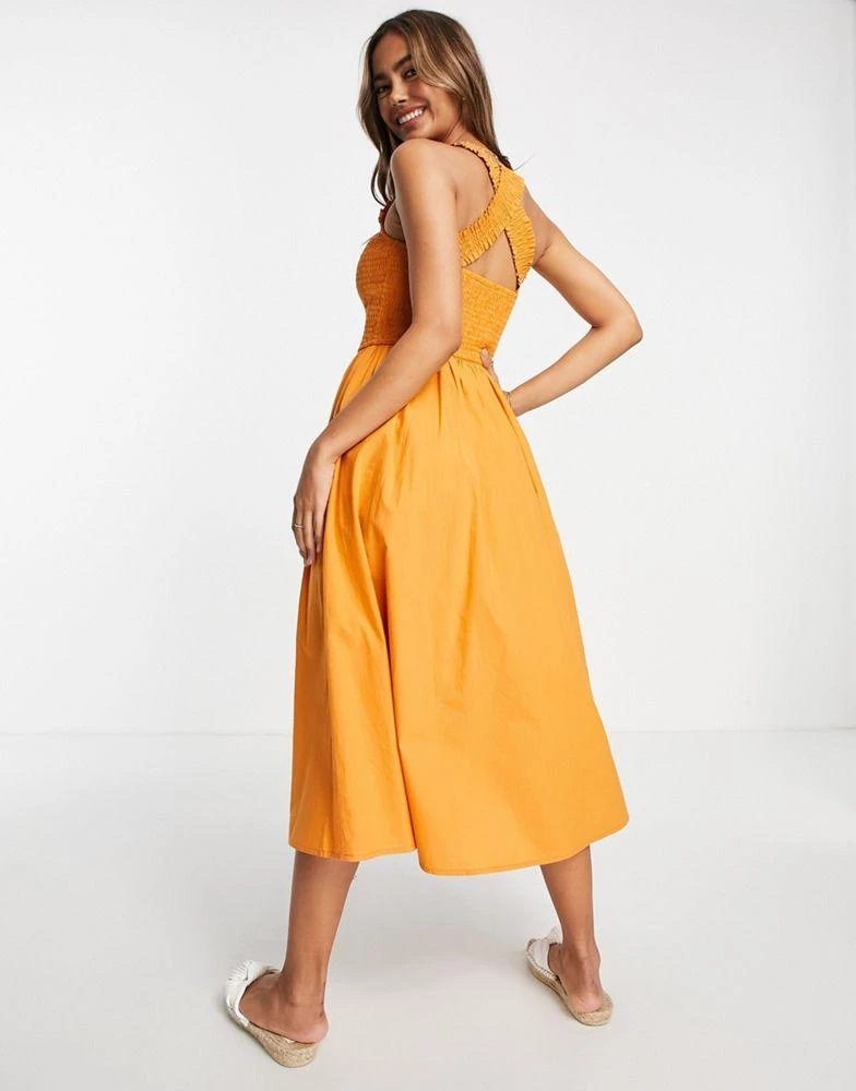 商品Influence|Influence crossover strap midaxi dress in rust,价格¥170,第3张图片详细描述