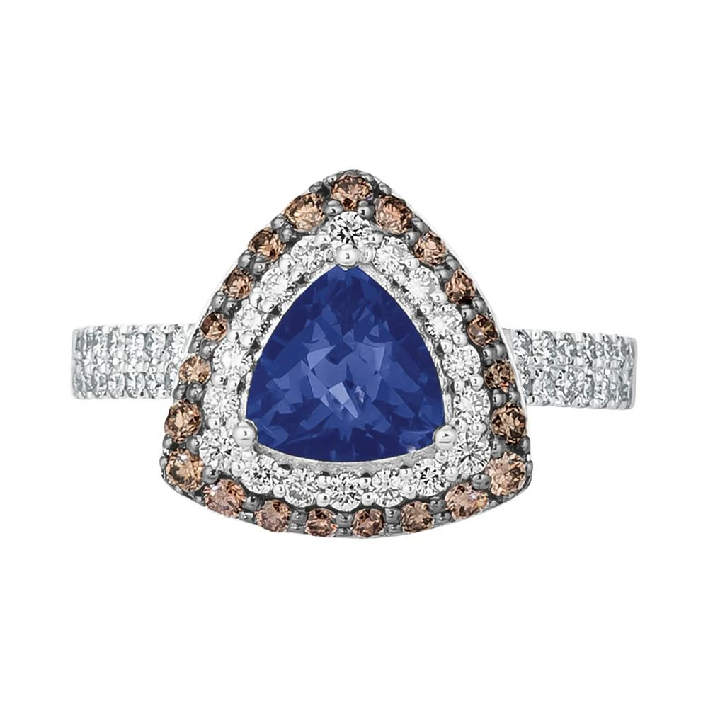商品Le Vian|Blueberry Tanzanite (1-1/10 ct. t.w.) & Diamond (3/4 ct. t.w.) Halo Ring in 14k White Gold,价格¥9172,第1张图片