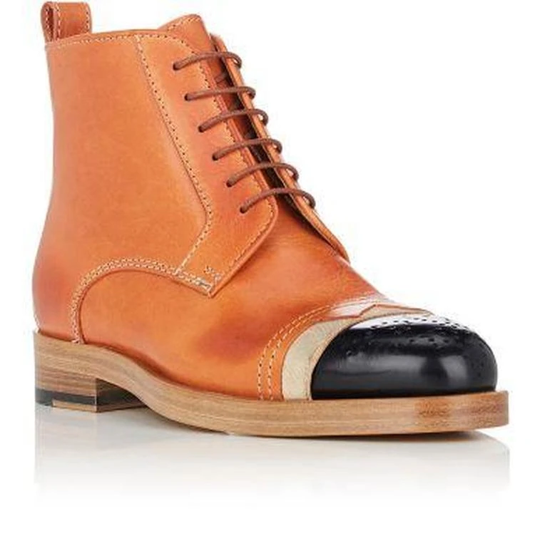 商品MAISON MARGIELA|Cap-Toe Leather Ankle Boots,价格¥2970,第2张图片详细描述