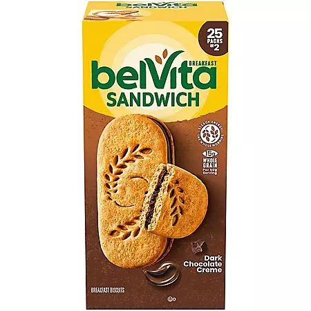 商品belVita|belVita Dark Chocolate Creme Breakfast Biscuits 25 pk.,价格¥108,第1张图片