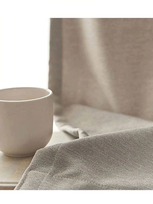 Midnight Linen Style Blackout Curtain (Set of 2)_Deep Beige 商品