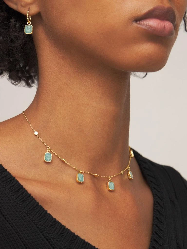 商品Missoma|Amazonite Charm Pyramid Hoop Earrings,价格¥901,第1张图片详细描述