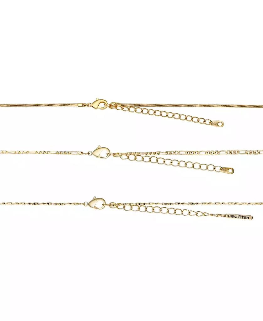 商品Unwritten|Cubic Zirconia Bezel and 14K Gold Plated Cross Pendant Layered Necklace Set, 3 Pieces,价格¥108,第3张图片详细描述