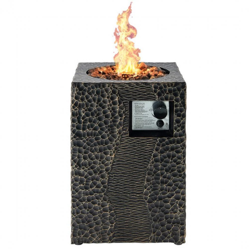 商品Hivvago|16 Feet Square Outdoor Propane Fire Pit with Lava Rocks Waterproof Cover 30 000 BTU,价格¥2149,第1张图片