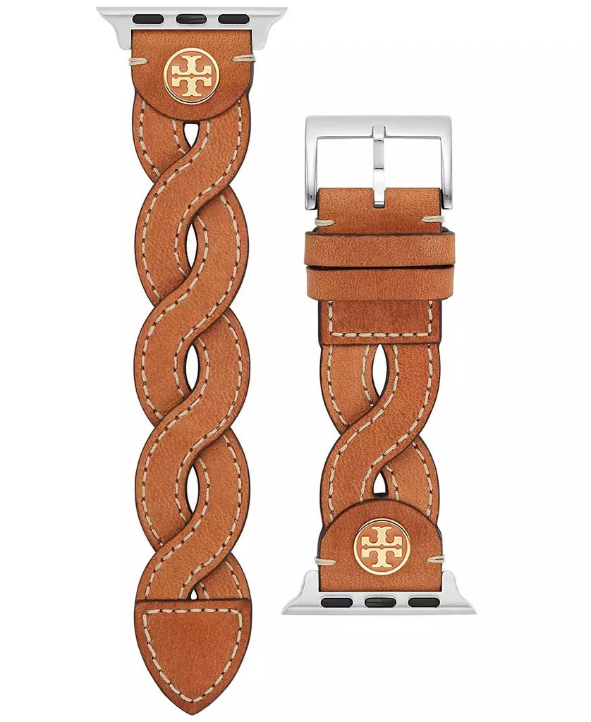 商品Tory Burch|Women's Luggage Braided Leather Band for Apple Watch® 38mm/40mm,价格¥970,第2张图片详细描述