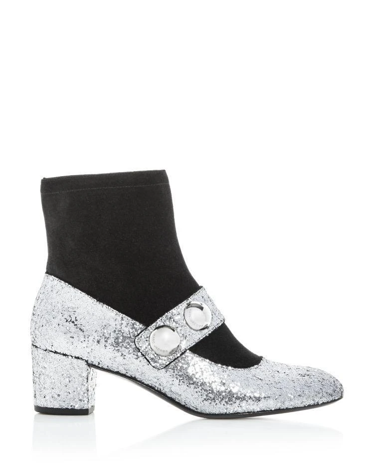 商品Marc Jacobs|MARC JACOBS Women's Margaux Glitter & Suede Booties,价格¥2365,第2张图片详细描述