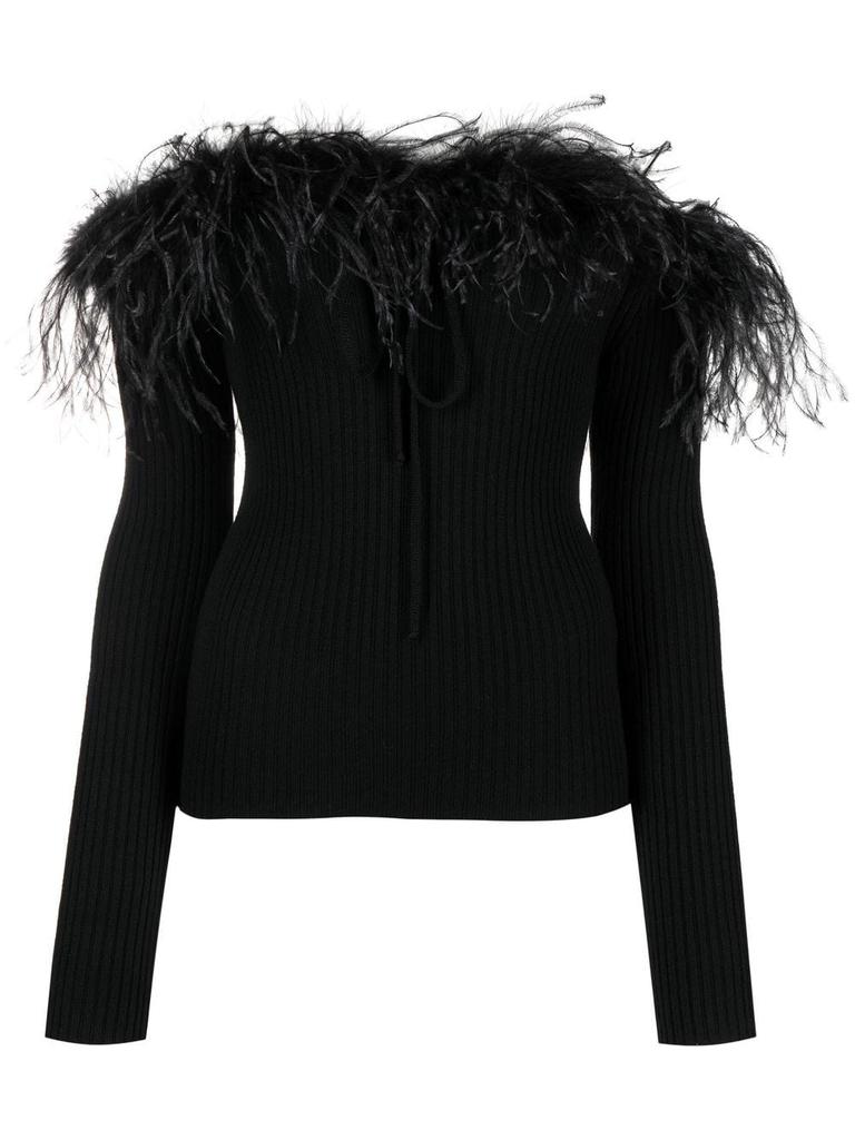 GIUSEPPE DI MORABITO Wool feathers sweater商品第1张图片规格展示