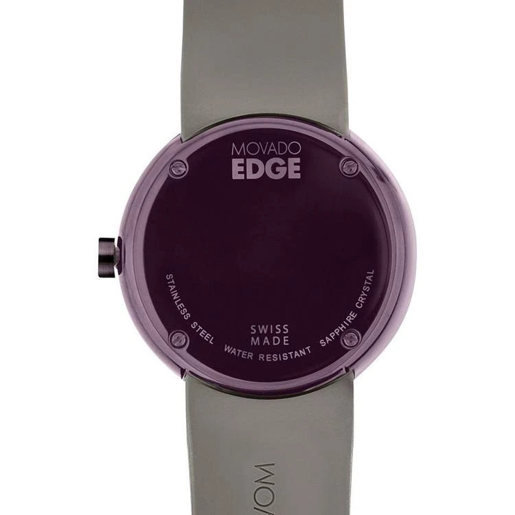 商品Movado|Men's Swiss Edge Smokey Purple Silicone Strap Watch 40mm 3680044,价格¥3784,第3张图片详细描述