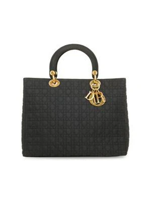 商品[二手商品] Dior|Lady Dior Nylon GHW Large Cannage No Strap Top Handle Bag,价格¥30200,第1张图片