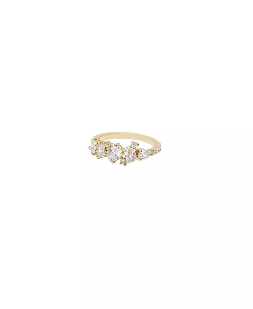 商品Ettika Jewelry|Statement Cubic Zirconia Cluster 18K Gold Plated Ring,价格¥374,第1张图片