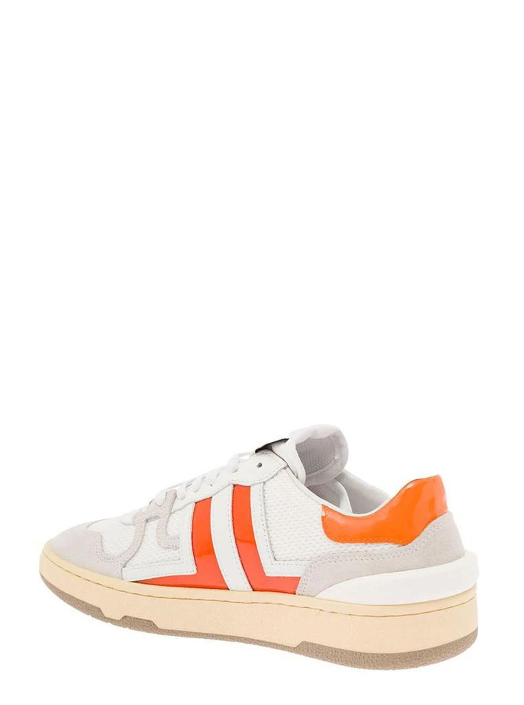 商品Lanvin|Clay Low White and Orange Leather and Mesh  Sneaker Lanvin Woman,价格¥3379,第3张图片详细描述