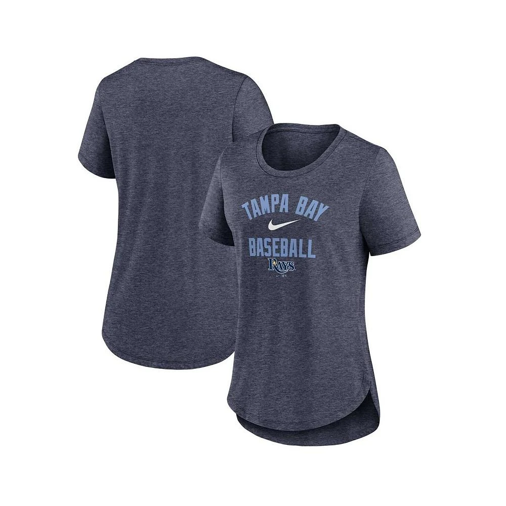 商品NIKE|Women's Heather Navy Tampa Bay Rays Local Phrase Scoop Neck Tri-Blend T-shirt,价格¥262,第1张图片