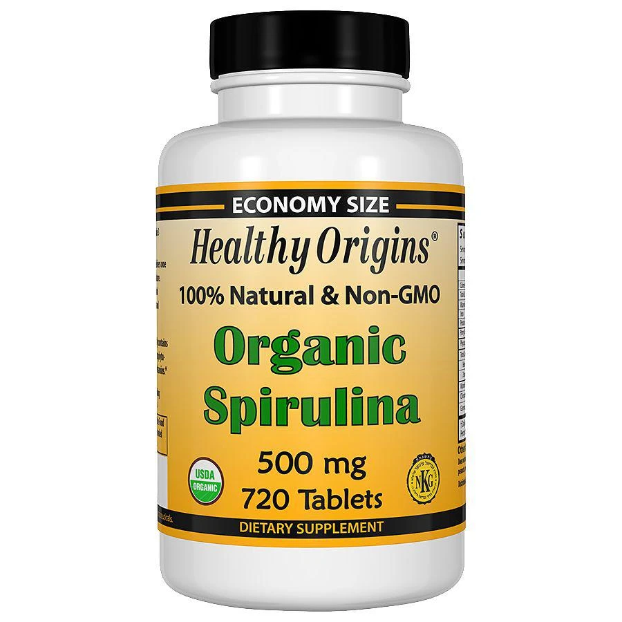 商品Healthy Origins|Organic Spirulina 500mg, Tablets,价格¥227,第1张图片