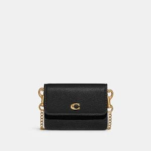 商品Coach|Coach Women's Refined Calf Leather Card Case With Chain,价格¥897,第1张图片