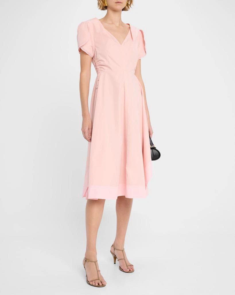商品3.1 Phillip Lim|V-Neck Tulip-Sleeve Midi Dress,价格¥5352,第4张图片详细描述