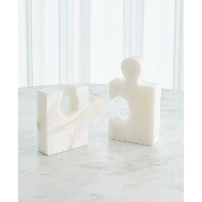 商品Global Views|Jigsaw Bookends in White, Set of 2,价格¥4844,第2张图片详细描述