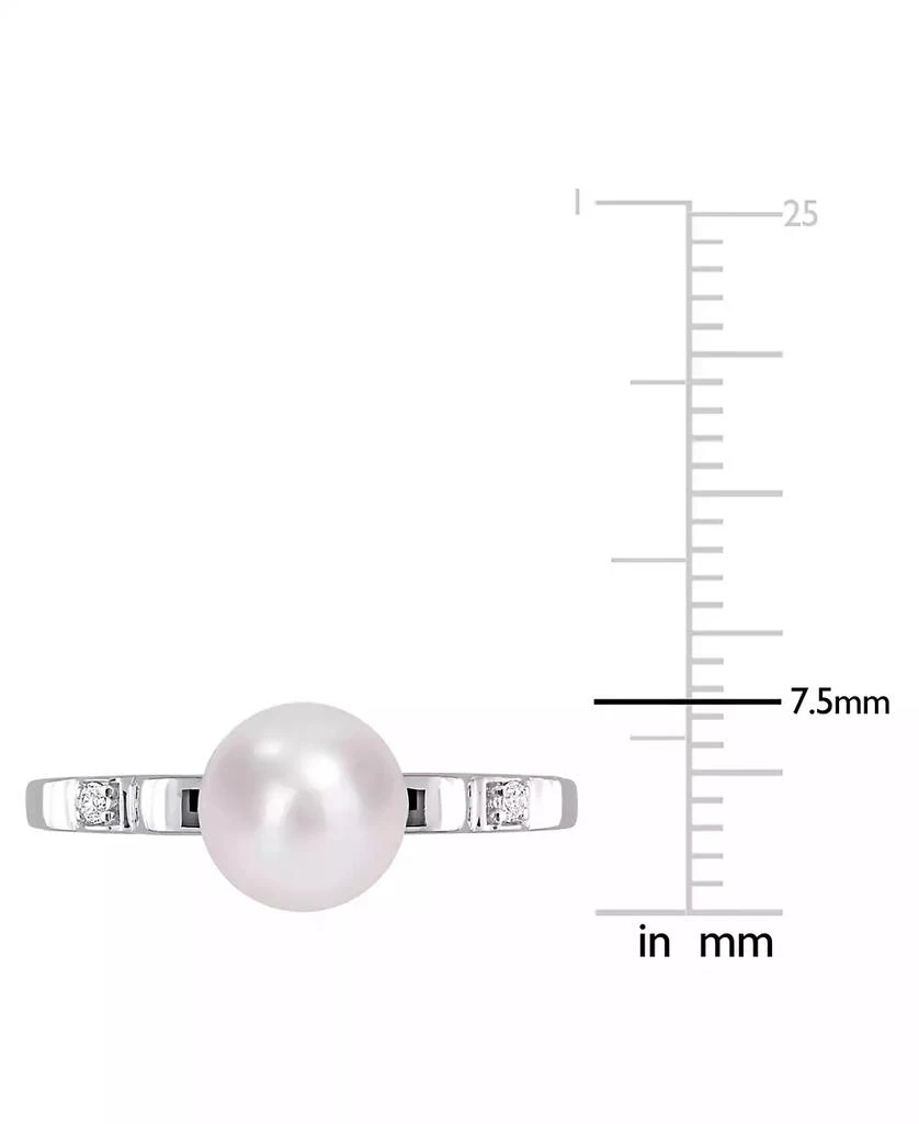商品Macy's|Cultured Freshwater Pearl (7mm) & Lab-Created White Sapphire Accent Ring in Sterling Silver,价格¥1675,第5张图片详细描述