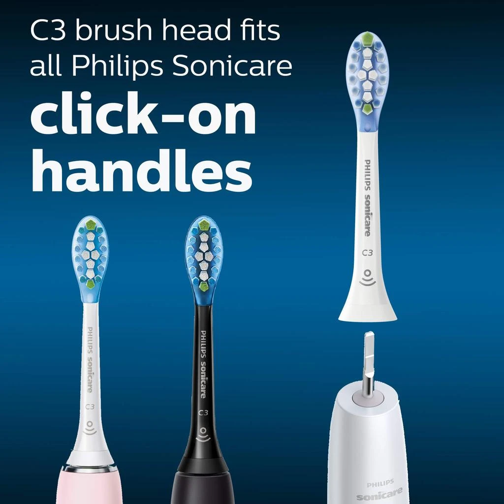 Philips Sonicare Genuine C3 Premium Plaque Control Replacement Toothbrush Heads, 4 Brush Heads, Black, HX9044/95 商品