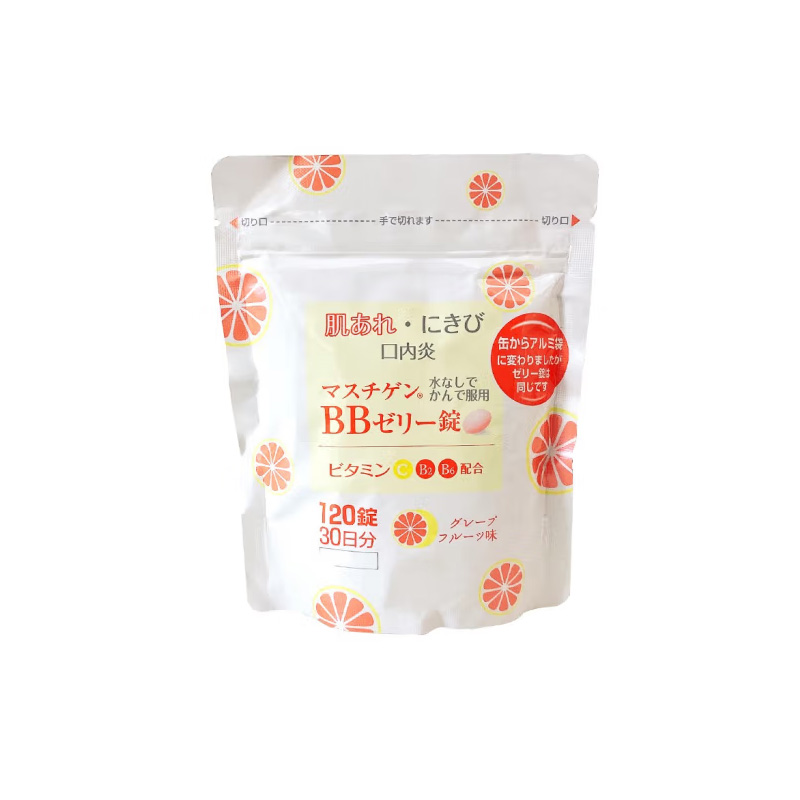 日本大木口内炎B族维生素软糖西柚味袋装120粒商品第1张图片规格展示