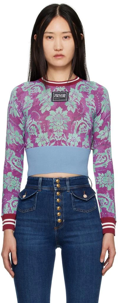 商品Versace|Multicolour Tapestry Long Sleeve T-Shirt,价格¥2022,第1张图片