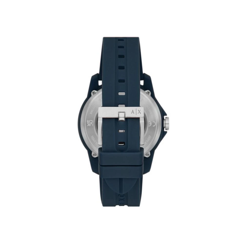 商品Armani Exchange|Men's Automatic in Navy Case with Navy Silicone Strap Watch, 44mm,价格¥1796,第4张图片详细描述