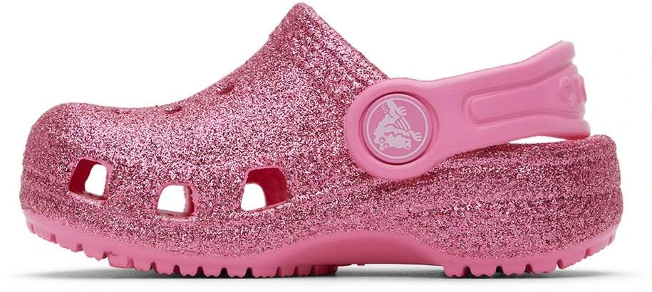 商品Crocs|Baby Pink Classic Glitter Clogs,价格¥388,第3张图片详细描述