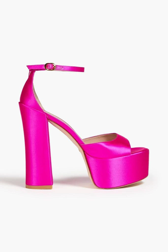 商品Stuart Weitzman|Sky High 145 satin platform sandals,价格¥1836,第1张图片