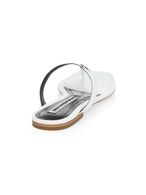 商品Alexander Wang|Ivy Rhinestone Logo Leather Thong Sandals,价格¥1395,第3张图片详细描述