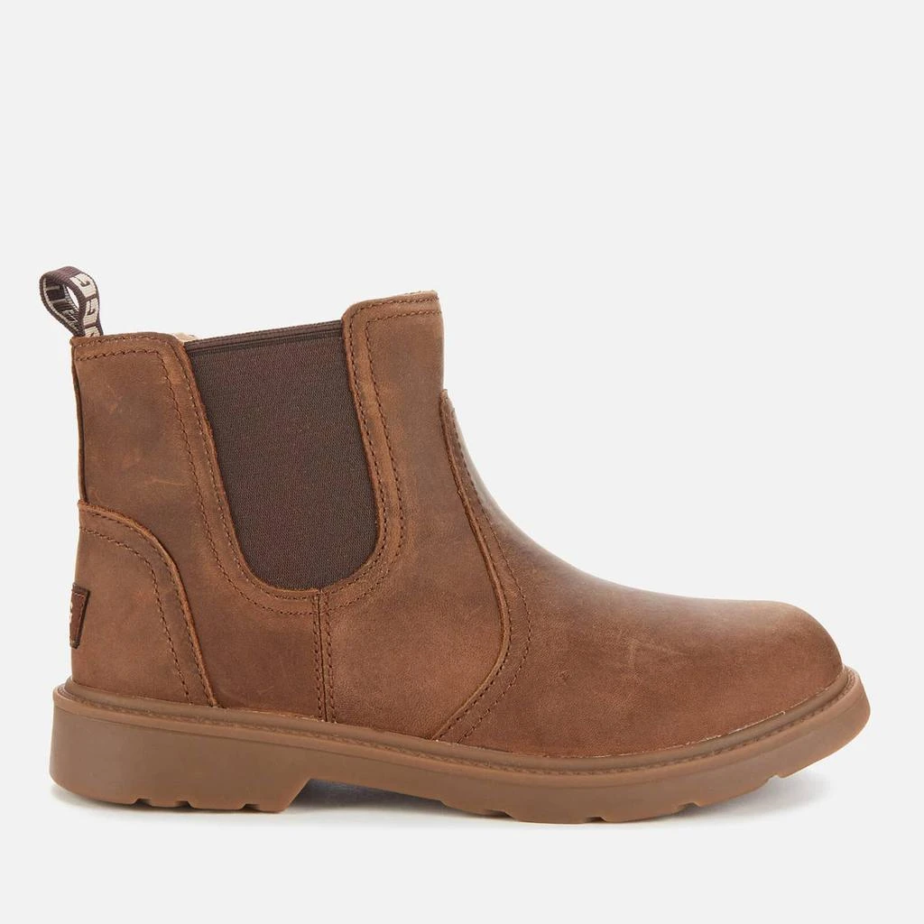 商品UGG|UGG Kids' Bolden Waterproof Leather Chelsea Boots - Walnut,价格¥466,第1张图片