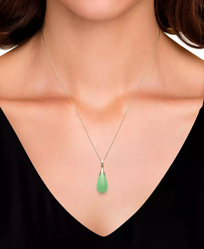 商品Macy's|Dyed Jade  (10 x 20mm) Elongated Teardrop Pendant Necklace in 10k Gold,价格¥935,第3张图片详细描述