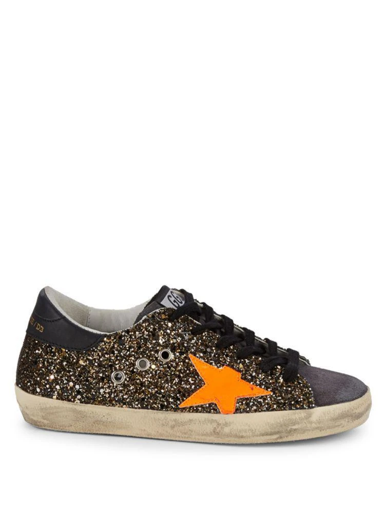 商品Golden Goose|Superstar Distressed Sparkle Sneakers,价格¥2997,第5张图片详细描述