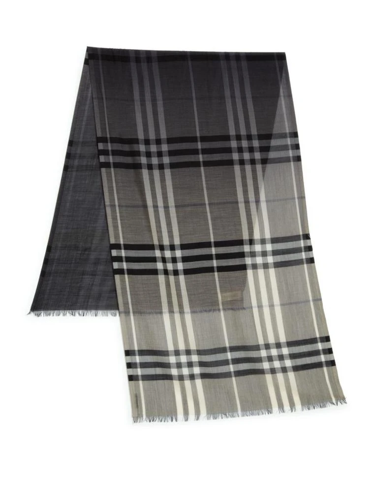 商品Burberry|Giant Check Ombrè Wool & Silk Scarf,价格¥3260,第2张图片详细描述