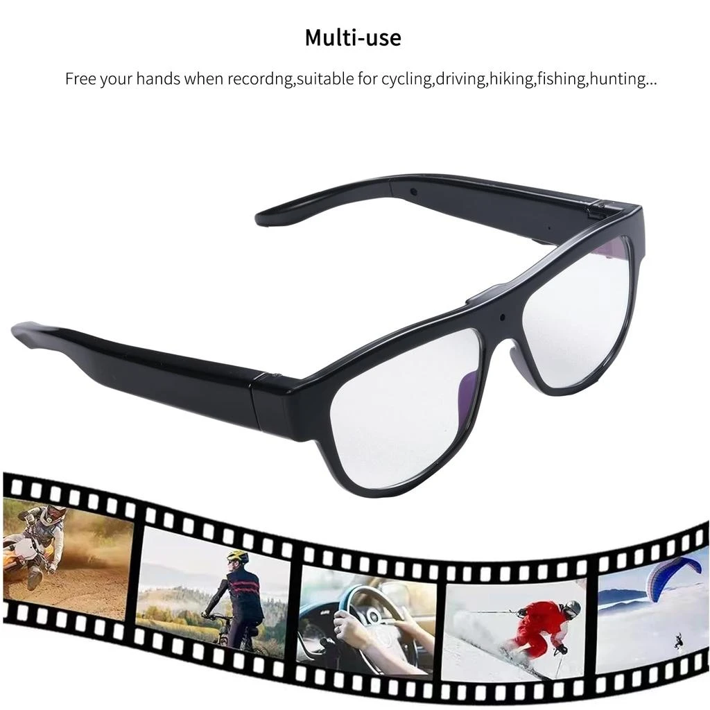 商品KLSYQ|Camera Glasses 1080P HD Outdoor Sports Smart Glasses, Suitable for Outdoor Sports, Hiking, Travel, Party Records (32G Memory Card Included),价格¥450,第2张图片详细描述