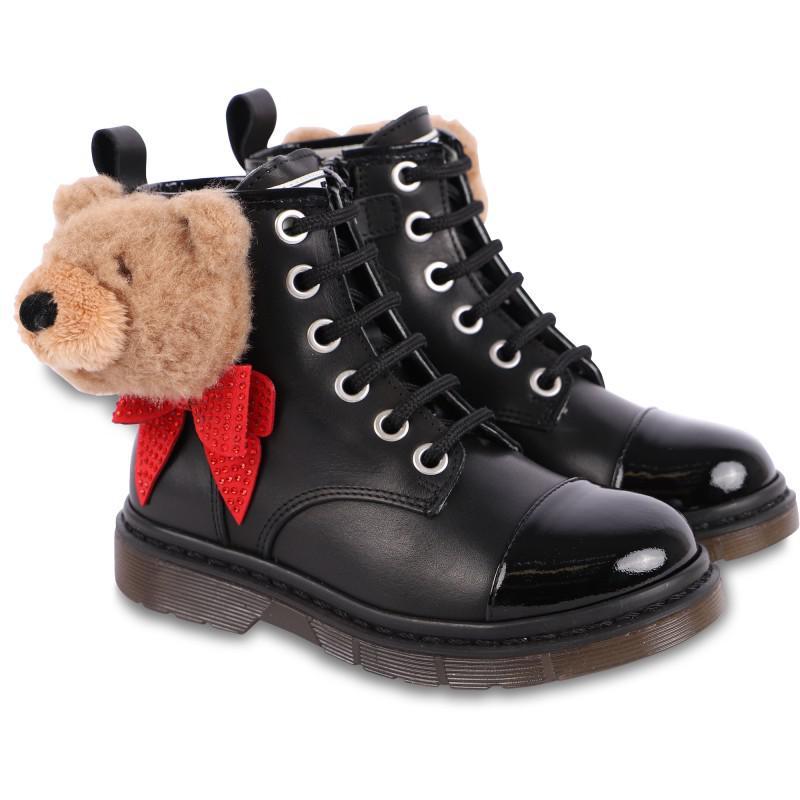 商品MONNALISA|Teddies and bows boots in black,价格¥2601-¥2840,第1张图片