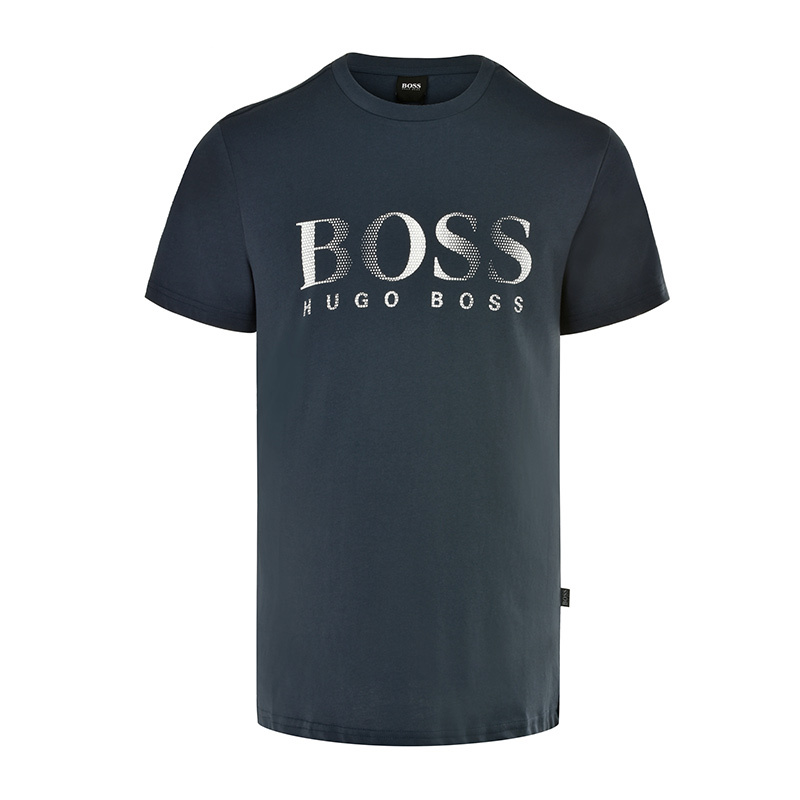 商品Hugo Boss|Hugo Boss 雨果博斯 深蓝色纯棉男士短袖T恤 T-SHIRTRN-50332287-413,价格¥459,第1张图片