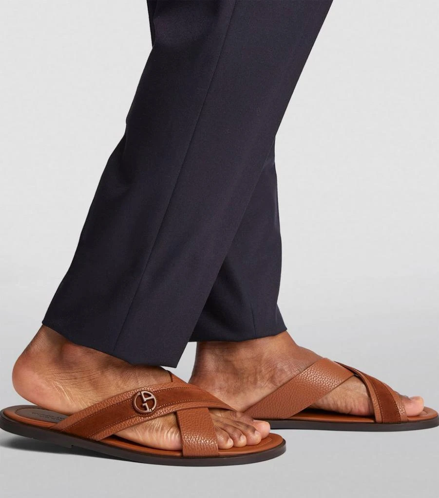 商品Giorgio Armani|Leather Logo Sandals,价格¥4455,第5张图片详细描述