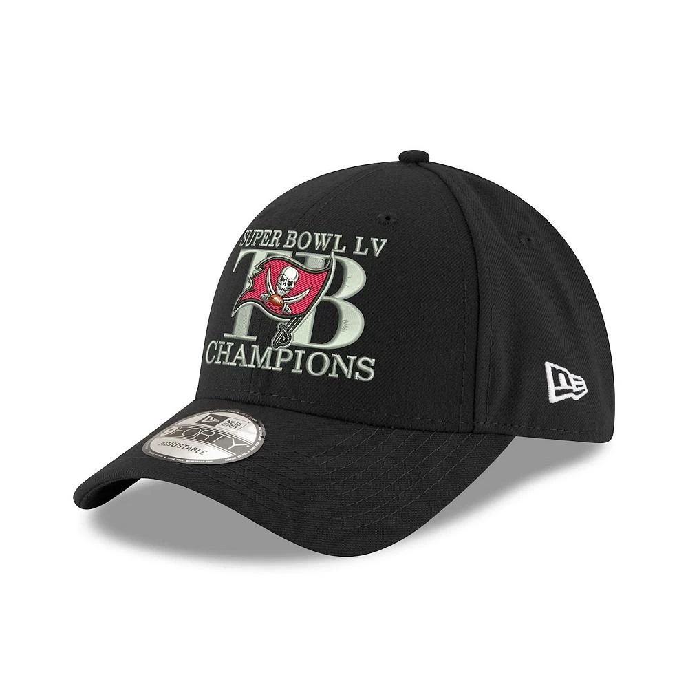 商品New Era|Men's Black Tampa Bay Buccaneers Super Bowl LV Champions Hometown 9FORTY Adjustable Hat,价格¥143,第1张图片