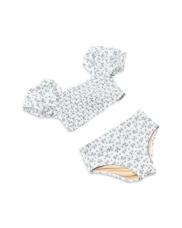 商品Shade Critters|Girls' Cottage Floral Smocked Puff Sleeved Two Piece Swimsuit - Little Kid, Big Kid,价格¥418,第3张图片详细描述