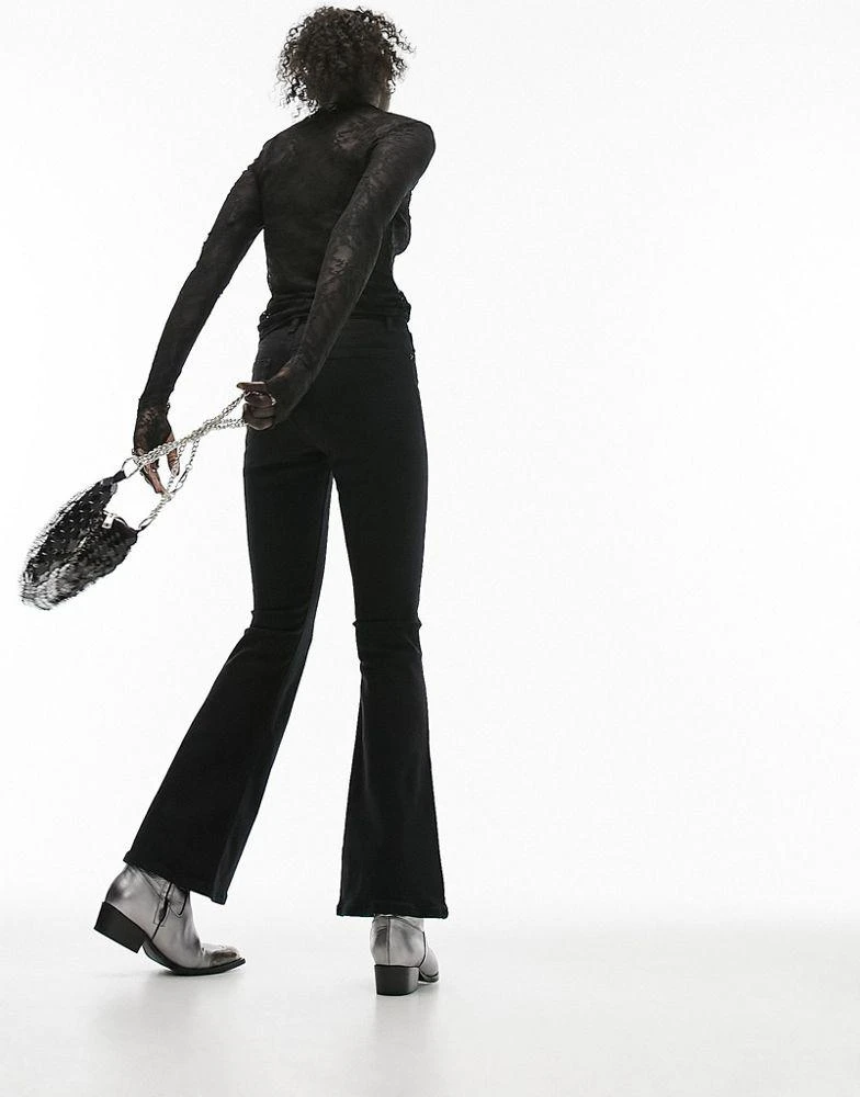 商品Topshop|Topshop Petite Jamie flare jeans in black,价格¥225,第2张图片详细描述