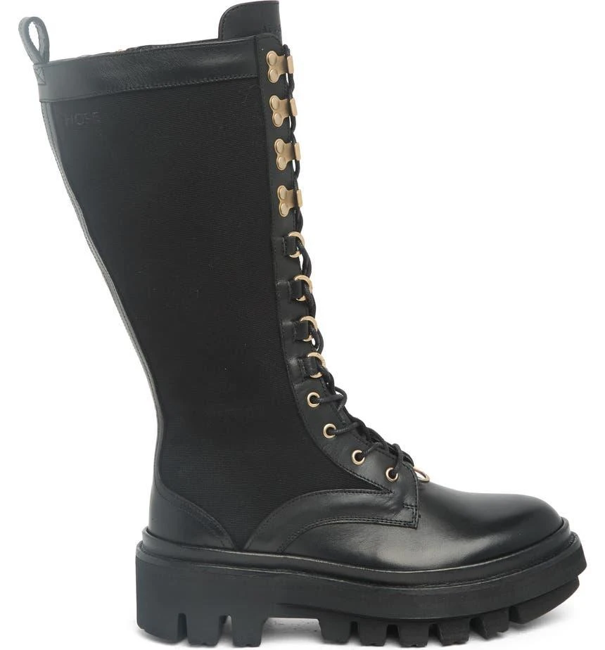 商品ALL SAINTS|Beth Leather & Canvas Tall Platform Boot,价格¥661,第3张图片详细描述