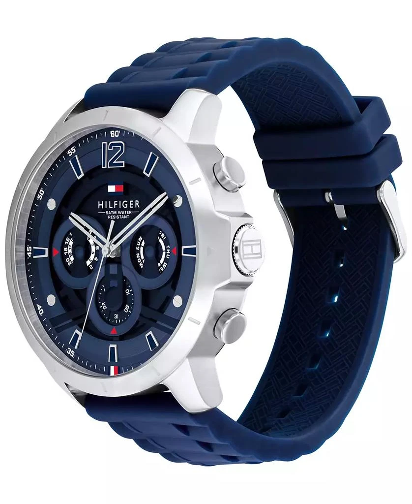 商品Tommy Hilfiger|Men's Navy Silicone Strap Watch 50mm,价格¥824,第2张图片详细描述