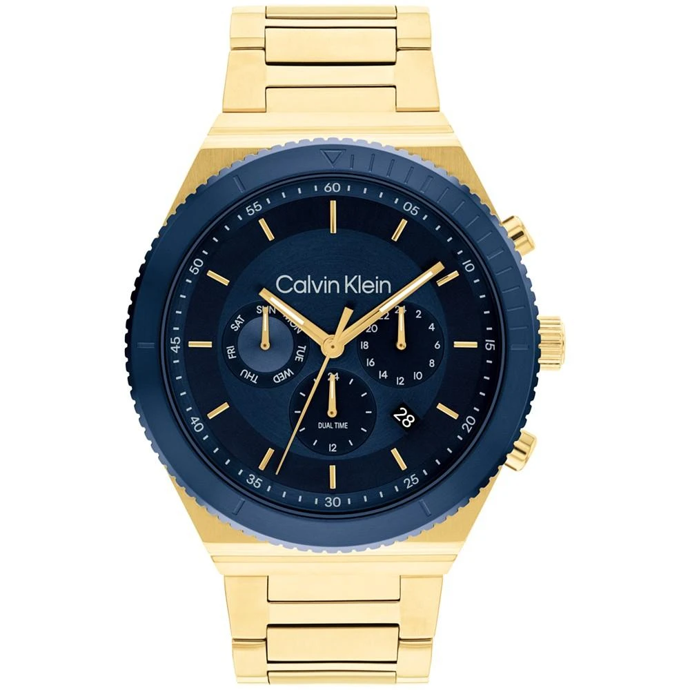 商品Calvin Klein|Men's Gold-Tone Stainless Steel Bracelet Watch 44.5mm,价格¥1243,第1张图片