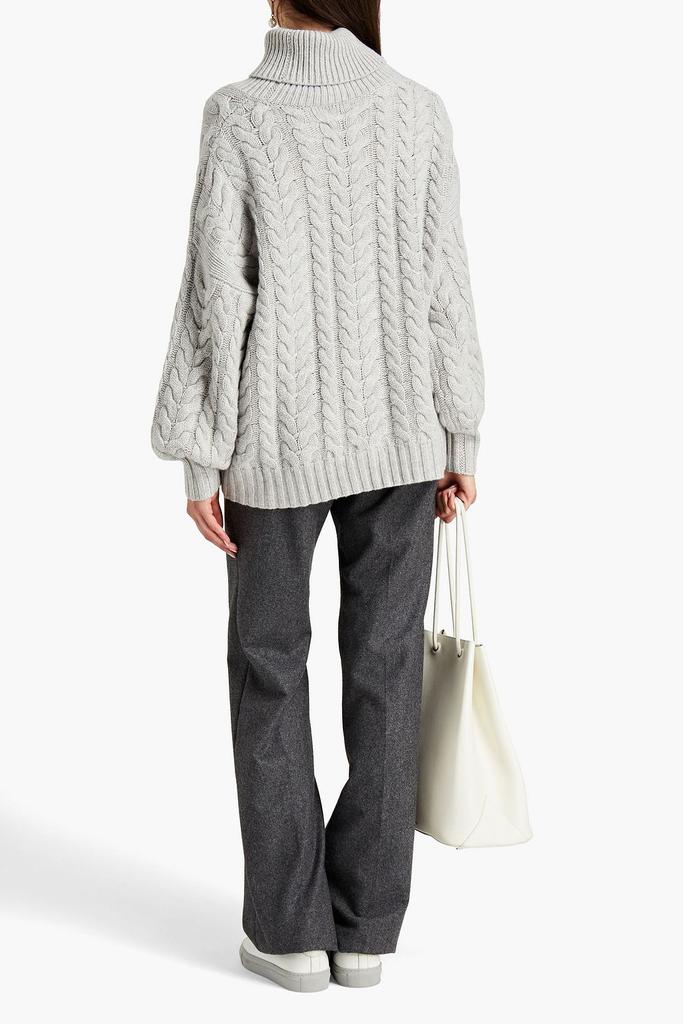 Oversized cable-knit cashmere turtleneck sweater商品第3张图片规格展示