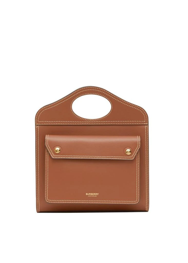 商品Burberry|Pocket 迷你皮革手提斜挎包,价格¥13730,第1张图片